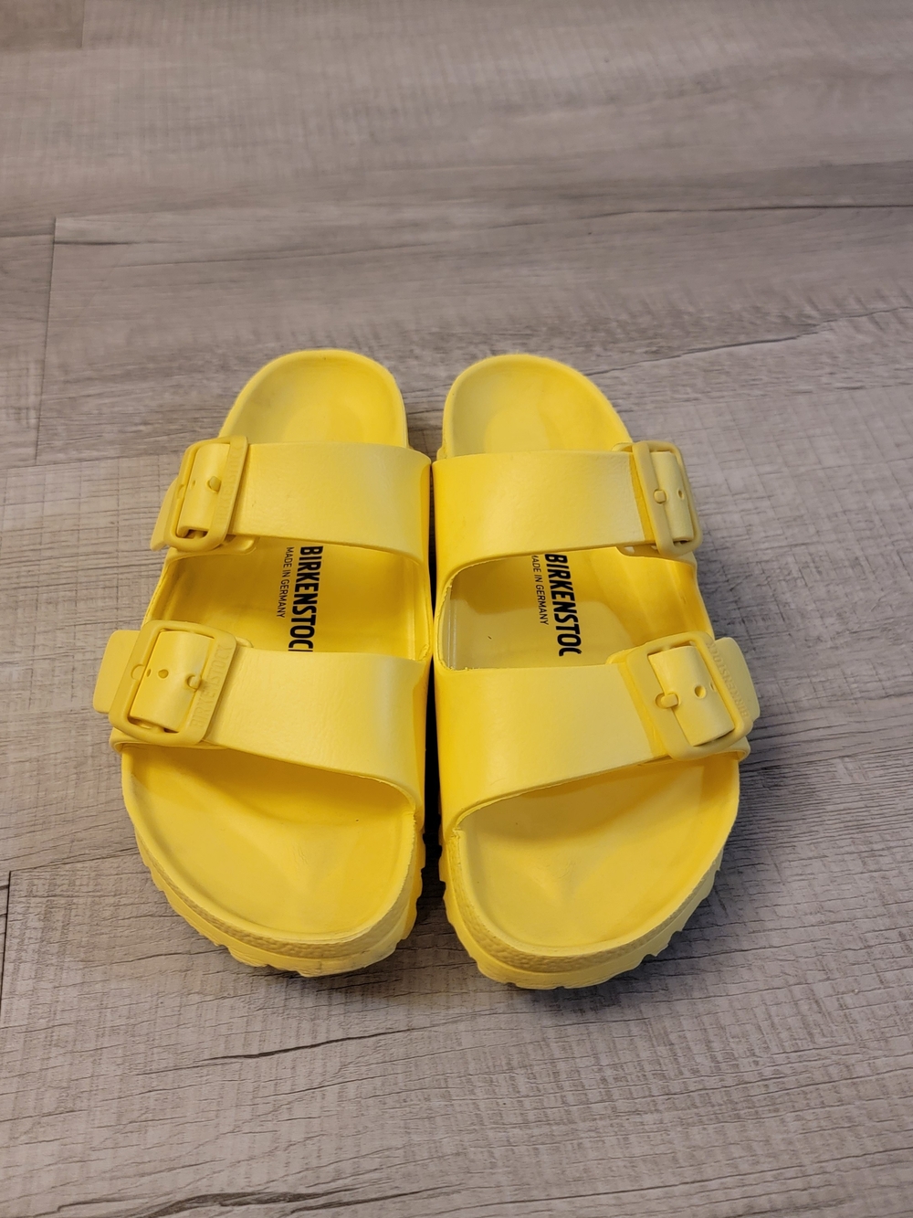 Birkenstock Women  Arizona EVA Sandals Bright Yellow Double-Strap